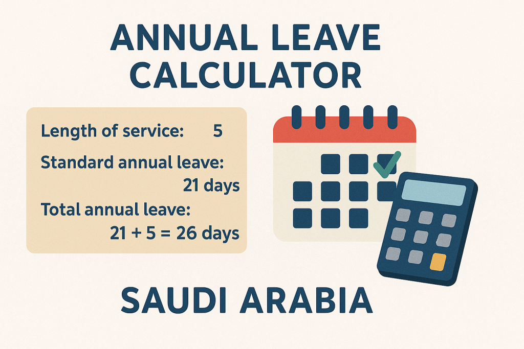 حاسبة الإجازة السنوية في المملكة العربية السعودية